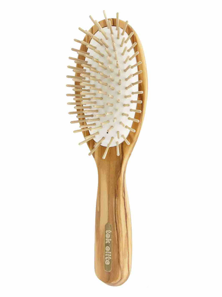 Tek Paddle Hair Brush in Ash Wood with Long Pins - Handmade in Italy